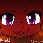  1:1 absurd_res anthro cute_fangs elemental_creature eyebrows eyelashes fangs girly hi_res kobold lava lava_creature male male/male mineral_fauna red_body red_scales red_skin scales scalie smile solo solo_focus teeth teeth_showing 