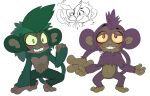  after_transformation aipom anthro blush brainwashing digital_media_(artwork) duo haplorhine hypnosis legendary_pok&eacute;mon male mammal marshadow mind_control monkey nintendo nipples notfornothin pok&eacute;mon pok&eacute;mon_(species) primate simisage simple_background smile video_games 