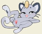  2021 5:4 alolan_meowth anthro bedroom_eyes blep felid female flat_chested genitals grey_body hi_res itsunknownanon looking_at_viewer lying mammal narrowed_eyes nintendo nude on_back pok&eacute;mon pok&eacute;mon_(species) presenting presenting_pussy pussy regional_form_(pok&eacute;mon) seductive solo spread_pussy spreading tongue tongue_out video_games 