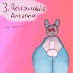  1:1 animatronic anthro bow_tie drabbella five_nights_at_freddy&#039;s five_nights_at_freddy&#039;s_2 genitals hi_res lagomorph leporid looking_down machine male mammal penis rabbit red_eyes robot simple_background solo speech_bubble text thick_thighs toy_bonnie_(fnaf) video_games 