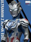  1boy absurdres alien character_name copyright_name dated highres logo looking_ahead male_focus science_fiction signature solo steven_(sz0097) tokusatsu ultra_series ultraman_z ultraman_z_(series) white_eyes 