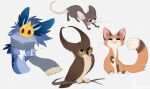  2021 ambiguous_gender avian digital_media_(artwork) eyes_closed felid feline feral fur hi_res mammal mouse murid murine orange_body orange_fur rodent sepiapaws sitting smile 