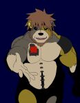  2017 animate_inanimate anthro beard belly big_pecs black_body black_fur black_sclera brown_beard brown_hair colored facial_hair fangs fur geng gloves_(marking) hair heterochromia hi_res living_plushie looking_at_viewer male mammal markings multicolored_hair musclegut muscular muscular_anthro muscular_arms muscular_male offering_hand patch_(fabric) pecs plushie reaching_towards_viewer seam_(sewing) shaded shadow simple_background smile solo spiky_hair stitch_(disambiguation) stitch_(sewing) tan_body tan_fur teeth tongue ursid walking yellow_body yellow_fur zhao_(character) 