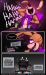  ! ... 2020 ? anthro big_bow_tie big_ears black_background black_hair blush bottomless bottomless_male bow_tie buckteeth chair close-up clothed clothing comic comic_page comic_panel dialogue dialogue_box dilated_pupils english_text eyelashes five_nights_at_freddy&#039;s five_nights_at_freddy&#039;s_vr:help_wanted fnaf_vr_help_wanted furniture glitchtrap grey_background grey_body grey_skin hair hand_on_face hand_on_head hat headgear headwear hi_res horn human lagomorph laugh leporid littlegeecko long_ears long_whiskers looking_at_viewer male mammal motion_lines multicolored_body multicolored_ears multicolored_hair narrowed_eyes necktie nightguard open_mouth pink_eyes question rabbit raised_arm red_hair security security_guard shirt short_hair simple_background sitting smile solo_focus speech_bubble squint tan_body tan_ears teeth text thinking thought_bubble topwear uniform url vest video_games whiskers white_body white_ears 