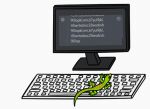  2018 ambiguous_gender animated computer digital_media_(artwork) discord_(app) feral fluffybuck gecko green_body green_scales keyboard lizard red_body red_scales reptile scales scalie short_playtime simple_background solo white_background 