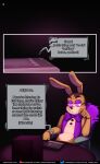  ! 2020 ? anthro arrow big_bow_tie big_ears black_background blush bottomless bottomless_male bow_tie buckteeth cassette_player chair clothed clothing comic comic_page comic_panel dialogue dialogue_box english_text eyelashes fingers five_nights_at_freddy&#039;s five_nights_at_freddy&#039;s_vr:help_wanted fnaf_vr_help_wanted frown furniture glitch glitchtrap half-closed_eyes hand_on_face hand_on_head hi_res lagomorph laugh leporid littlegeecko long_ears long_whiskers looking_down male mammal motion_lines multicolored_body multicolored_ears narrowed_eyes pink_eyes question rabbit simple_background sitting solo table tan_body tan_ears teeth text topwear url vest video_games whiskers white_body white_ears 