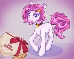  &lt;3 absurd_res box candy chocolate choker dessert duo eltaile equid equine fan_character female food friendship_is_magic gift hasbro hi_res horse jewelry mammal my_little_pony necklace open_mouth pony ribbons ronya 
