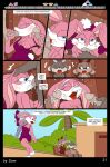  3_toes 4_fingers anthro babs_bunny breasts buster_bunny clothed clothing comic dam_(artist) dialogue english_text engrish feet female fifi_la_fume fingers group hi_res lagomorph leporid male mammal mephitid plantigrade rabbit skunk speech_bubble text tiny_toon_adventures toes toons toony train vehicle warner_brothers 