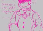  &lt;3 2020 animatronic anthro bite biting_lip biting_own_lip blush bodily_fluids bow_tie button_(fastener) candyxxxcorpse dialogue digital_media_(artwork) drooling english_text five_nights_at_freddy&#039;s funtime_freddy_(fnafsl) hi_res machine male mammal robot saliva self_bite sister_location sketch solo speaker speech_bubble talking_to_viewer text ursid ursine video_games 