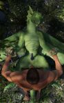  2021 3d_(artwork) anal anal_penetration bestiality claws digital_media_(artwork) dragon duo feral feral_penetrated green_body green_scales hand_holding hi_res human human_on_feral human_penetrating interspecies lying male male/male male_on_feral mammal missionary_position nude on_back penetration pupils reptile scales scalie sex sharp_teeth slit_pupils teeth vkak_(artist) wings yellow_eyes 