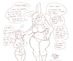  anthro cownugget dialogue duo english_text female final_fantasy lagomorph larger_female leporid male male/female mammal moogle rabbit size_difference speech_bubble square_enix text video_games 