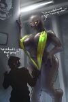  2:3 aeonspassed alien big_breasts bikini breasts clothed clothing duo female halo_(series) hi_res human humanoid larger_female male mammal microsoft nervous sangheili size_difference skimpy sling_bikini solo_focus swimwear thick_thighs video_games xbox_game_studios 