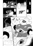  absurd_res ambiguous_gender comic duo dusknoir felid feline feral hi_res japanese_text litten mammal monochrome nintendo plushie pok&eacute;mon pok&eacute;mon_(species) snow text translated video_games winte 