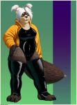  absurd_res anthro big_breasts big_butt blizzard_entertainment breasts butt chubby_female clothed clothing digital_media_(artwork) female fluffy fluffy_tail fur hair hi_res hoodie looking_at_viewer mammal overweight overweight_anthro pandaren piercing pinup pose rubber rubber_suit simple_background slightly_chubby smile solo tall_lizzard_(artist) thick_thighs tight_clothing topwear ursid video_games warcraft white_body white_fur wide_hips 
