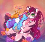  absurd_res anthro arthropod birthday colorful cteno ctenophorae domestic_cat ear_piercing facial_piercing fan-art felid feline felis female hi_res insect kaefertaxi mammal nose_piercing piercing plushie septum_piercing slugbox solo tayvee 