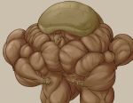  2018 anthro armadillo big_muscles brown_body flexing grey_background huge_muscles hyper hyper_muscles male mammal muscular nude red_eyes simple_background solo sonicgamer xenarthran 