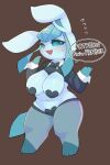  &lt;3 2020 3_fingers anthro big_breasts blush breasts clothing cute_expression eeveelution fanbox female fingers glaceon hi_res lemochan_man looking_at_viewer nintendo open_mouth patreon pixiv pok&eacute;mon pok&eacute;mon_(species) simple_background solo text video_games 