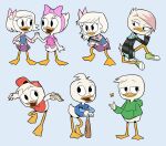  absurd_res accessory anatid anseriform anthro avian baseball_bat bat_(object) bird book bottomless bottomwear clothed clothing dewey_duck disney duck ducktales ducktales_(1987) ducktales_(2017) female flowerimh footwear group hair_accessory hair_ribbon hi_res huey_duck knife lena_(ducktales) louie_duck male pen ribbons shoes skirt webby_vanderquack 