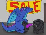  anthro auto_parts dragon ejaculation feral genitals hi_res improvised_sex_toy male orgasm penis rathkin reptile rubber scalie solo tire 