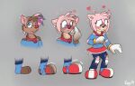  amy_rose bell bell_collar blush bottomwear clothing collar eye_color_transformation foxxy_(artist) gender_transformation mtf_transformation solo sonic_the_hedgehog_(series) species_transformation torn_bottomwear torn_clothing transformation trevor-fox_(character) 