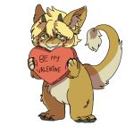  1:1 alpha_channel anthro blush dragon fur furred_dragon hair hi_res holidays king_(character) looking_at_viewer male solo text unknown_artist valentine&#039;s_day 