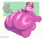 alien anthro ass_clapping bent_over big_butt black_eyes butt cannonball_(lilo_and_stitch) clapping disney estemilk experiment_(lilo_and_stitch) fur lilo_and_stitch male overweight purple_body purple_fur solo thick_thighs