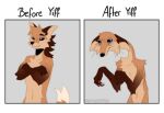 2023 anthro artist_name blue_eyes brown_body brown_fur canid canine chest_tuft countershade_torso countershading crossed_arms digital_media_(artwork) fur gloves_(marking) head_tuft male mammal maned_wolf markings solo spraykitty tuft