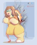 absurd_res clothing cyndaquil dress dustyerror eyewear female fire game_freak generation_2_pokemon glasses hi_res human_to_feral mammal mid_transformation nintendo pokemon pokemon_(species) rodent shrinking size_transformation species_transformation transformation