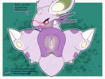 2024 anus bioluminescence female fenderquil generation_1_pokemon genitals glowing hi_res looking_at_viewer nidoran nidoran♀ nintendo pokemon pokemon_(species) presenting presenting_pussy pussy syngie