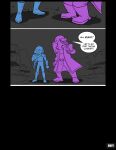 2018 ambiguous_gender anthro clothed clothing comic deltarune dialogue digital_media_(artwork) duo english_text female hair hair_over_eyes hi_res human kris_(deltarune) lynxgriffin mammal monster reptile scalie sharp_teeth smile speech_bubble susie_(deltarune) teeth text undertale_(series)