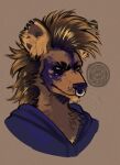 african_wild_dog anthro brown_body brown_fur canid canine dalipuff ear_piercing ear_ring facial_piercing fur hi_res inner_ear_fluff male mammal mocha_(dalipuff) nose_piercing nose_ring piercing ring_piercing solo tuft whiskers