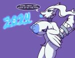 2024 anthro areola big_breasts blue_eyes breasts dialogue digital_media_(artwork) dragon english_text female fire generation_5_pokemon hi_res huge_breasts legendary_pokemon mature_female mommy_kink mr.under nintendo nipple_dip nipples nude open_mouth pokemon pokemon_(species) reshiram simple_background solo tail text