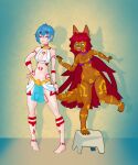 absurd_res adesertdweller anthro canid canine canis duo female female/female hi_res human jackal mammal painting saji_(kranny) zahra_(dwell)