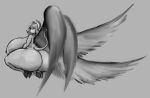 angel anthro big_breasts big_butt bovid bovine breasts butt european_mythology female glistening glistening_body greek_mythology halo hi_res hooves huge_breasts huge_butt humanoid lutha mammal minotaur mouthless mythology noseless nude selendis_(lutha) slightly_chubby solo solo_focus wings