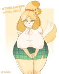  &lt;3 &lt;3_eyes 4:5 animal_crossing anthro big_breasts blush breasts brown_eyes canid canine canis clothed clothing dialogue domestic_dog english_text fay_feline female front_view fur hair half-closed_eyes hand_holding hand_on_hand hi_res huge_breasts huge_thighs isabelle_(animal_crossing) looking_at_viewer mammal narrowed_eyes nintendo nipple_outline nipples shih_tzu shirt smile solo tailwag teeth text thick_thighs topwear toy_dog translucent translucent_clothing translucent_shirt translucent_topwear video_games wide_hips yellow_body yellow_fur 