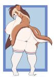  absurd_res anthro big_breasts big_butt breasts butt canid canine canis clothing digital_media_(artwork) domestic_dog female floppy_ears footwear hair hair_over_eye hi_res huge_breasts huge_butt hyper hyper_breasts kazukio knee_highs knee_socks legwear long_hair looking_back mammal molosser mountain_dog nina_(character) one_eye_obstructed saint_bernard socks solo standing thick_thighs wide_hips 