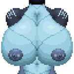  1:1 animated anthro big_breasts blue_body blue_nipples bouncing_breasts breasts choker collar digital_media_(artwork) dragon female hands_behind_back hybrid jewelry knockedoutdragon low_res markings necklace nipple_piercing nipples nira_(unrealcereal) piercing pixel_(artwork) pixel_animation scales sea_serpent short_playtime small_waist solo wide_hips 