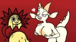 &lt;3 2022 2_horns 5_fingers anthro bedroom_eyes better_version_at_source big_breasts big_butt big_dom_small_sub big_ears big_tail black_eyes breasts brown_body brown_scales butt canid canine canis chikn_nuggit chikn_nuggit_(chikn_nuggit) clenched_teeth digital_drawing_(artwork) digital_media_(artwork) domestic_dog dominant dominant_female dragon duo eeveemationarts eyebrows eyelashes female fingers fur fwench_fwy_(chikn_nuggit) holding_breast horn larger_female long_ears long_tail male male/female mammal multicolored_body multicolored_scales narrowed_eyes nervous nervous_expression nervous_smile open_mouth open_smile purple_eyes red_background scales scalie seductive simple_background size_difference smaller_male smile tail teeth thick_thighs two_tone_body two_tone_scales white_body white_fur white_scales wide_hips yellow_body yellow_fur