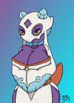 anthro female froslass generation_4_pokemon nintendo pokemon pokemon_(species) simple_background six343 solo
