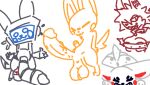:3 angry balls big_butt big_penis blush breasts butt canid canine eyes_closed female fox genitals happy icon_(ic0nmon) long_penis low_res machine male mammal penis poundfulpanda robot robot_penis robotic_penis screen screen_face sketch tail vein veiny_penis