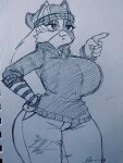 anthro big_breasts breasts butt clothed clothing epic_games female fortnite fur hair hat headgear headwear hi_res meow_skulls_(fortnite) sketch skiddioop