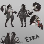 absurd_res angry anthro duo erka_(nsilverdraws) female female/female full_body_view hela_(nsilverdraws) hi_res long_tongue monster nsilverdraws tongue
