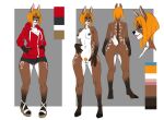  2020 anthro applebottom_family black_nose blue_eyes bottomwear breasts brown_body brown_fur brown_nipples butt cervid cervine clothing color_swatch didihell female footwear front_view fur genitals gwen_applebottom hair hi_res hollandworks hoodie hooves lips looking_at_viewer mammal model_sheet nails navel nipples orange_hair pink_lips pubes pussy rear_view sandals short_hair shorts smile solo spots topwear white_body white_fur 