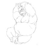 2024 absurd_res anthro belly big_belly bulge clothing dubudubudubudub hermann_(knights_college) hi_res kemono knights_college male mammal monochrome moobs musclegut muscular navel nipples overweight overweight_male simple_background sketch solo suid suina sus_(pig) underwear white_background wild_boar