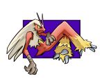 2020 3_fingers ambiguous_gender anthro avian blaziken blue_eyes budgetenemy claws crossed_legs digital_drawing_(artwork) digital_media_(artwork) fingers generation_3_pokemon hi_res mouth_closed nintendo orange_body pokemon pokemon_(species) signature simple_background solo white_background yellow_sclera