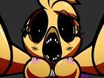  4:3 animated anthro avian beak bird breasts chicken clothing digital_media_(artwork) female five_nights_at_freddy&#039;s five_nights_at_freddy&#039;s_2 fourball galliform gallus_(genus) loop machine nipples open_mouth phasianid robot short_playtime simple_background solo toy_chica_(fnaf) video_games 
