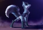  alternate_species canid canine chest_tuft fan_character female feral fox genitals hi_res inner_ear_fluff looking_at_viewer looking_back mammal paamayim_nekudotayim pussy raised_tail shido-tara simple_background solo spread_legs spreading tuft 