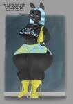 absurd_res america_brooks_(mamasoyanini) anthro big_breasts big_butt breasts butt clothed clothing female fur hair hi_res lagomorph leporid mamasoyanini mammal rabbit simple_background solo thick_thighs