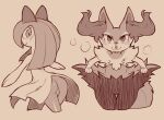 anthro biped blush braixen butt cold-blooded-twilight duo female front_view fur generation_3_pokemon generation_6_pokemon humanoid inner_ear_fluff kirlia looking_at_viewer looking_back nintendo pokemon pokemon_(species) rear_view tuft