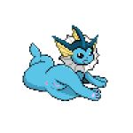  1:1 alpha_channel anus blue_body butt digital_media_(artwork) eeveelution female feral genitals looking_at_viewer looking_back lounging lying mammal nintendo on_side open_mouth pawpads paws pixel_(artwork) pok&eacute;mon pok&eacute;mon_(species) pussy solo vaporeon video_games zabozamojo 